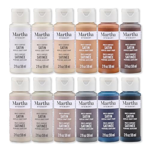 Martha Stewart, Multi-Surface Satin 12 pc Paint Set, Elevated Neutrals - color: Elevated Neutrals