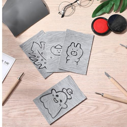 MotiMind 18 Pcs Linoleum Blocks 4 x 6 Inch for Printmaking Rubber Carving Block Soft Gray Linocut Block for DIY Crafting Projects Scrapbook Painting Stamp Maker - size: 4 x 6 Inch