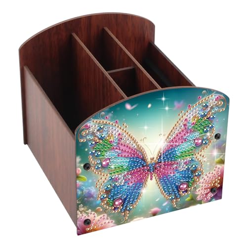 Diamond Painting Kit Storage Box, Beautiful Butterfly 5D DIY Open Multi-Compartment Organiser Box, for Storing Desktop Items, Handmade Creative Gift - color: Butterfly