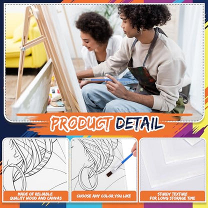 Sherr 108 Pcs 12 Set Couples Painting Kit Date Night 8''x10'' Sip and Paint Kit for Adults Pre Drawn Canvas to Paint DIY Pre Printed Canvas for Acrylic Painting Valentines Art Party Supplies - style: Couple