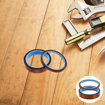 2pcs Polyimide Tape 5mm X 35m Heat Resistant Adhesive Tape Strong Self-Adhesive and No Residue for Sublimation Masking and 3D Printing Applications