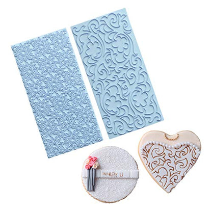 JOERSH 6 Pack Fondant Texture Mats Wood Grain Brick Castle Wall Cobblestone Texture Design Mold Fondant Molds for Clay, Chocolate, Fondant Cake Embossed Impression Sheets