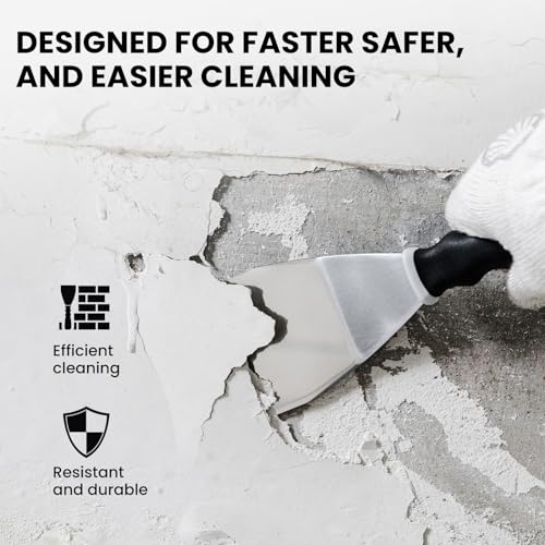 Mister Rui Bent Heavy Duty Scraper, 3" Bent Scraper with Pole Socket Hammer End, Stainless Steel Bent Blade with Anti Slip Rubber Handle, Heavy Duty Paint Remover Scraper Tool - color: Gray