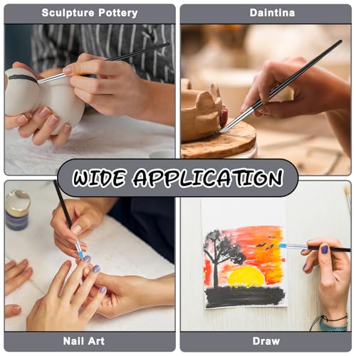 15 Pack Silicone Paint Brushes for Crafts, Rubber Tip Silicone Brushes for Resin Clay Sculpting Tools Modeling Dotting Tool Pottery Craft Use for DIY Handicraft, Head Rubber Paint Pens, 5 Shapes Head