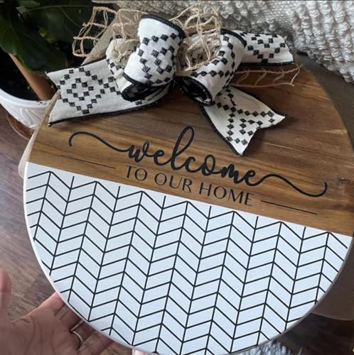 Welcome Stencils for Painting on Wood Welcome Stencil for Wood Sign 12" Reusable Templates Brick/Leopard Print/Herribone/Cow Print Pattern Stencil - style: Daily 12p