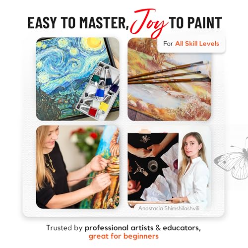 Impressionist Palette by ZenART - Luminous, Vibrant Professional Oil Paint Set - 8 x Large 1.7 Fl Oz (50ml) Tubes - Non-Toxic, Highly Pigmented, Creamy, Lightfast Oil Paints for Eco-Conscious Artists - color: Impressionist Palette (Masters Inspired) – 8 ×