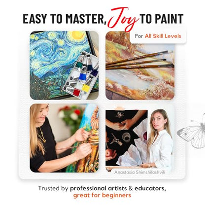 Impressionist Palette by ZenART - Luminous, Vibrant Professional Oil Paint Set - 8 x Large 1.7 Fl Oz (50ml) Tubes - Non-Toxic, Highly Pigmented, Creamy, Lightfast Oil Paints for Eco-Conscious Artists - color: Impressionist Palette (Masters Inspired) – 8 ×