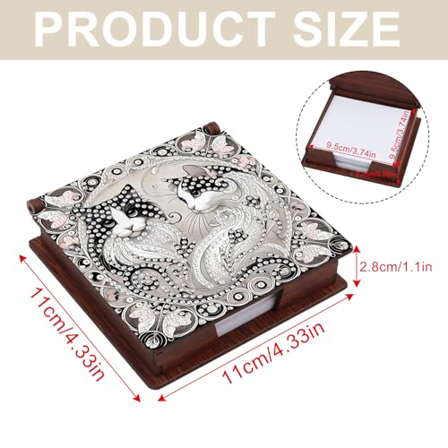 Diamond Painting Kit memo Box, Diamonds Art DIY cat Patterns Sticky Note Box Special Shape Drill, with 160 Sticky Note, Ideal for Home Office Supplies, Handicrafts, Holiday Gifts - color: cat