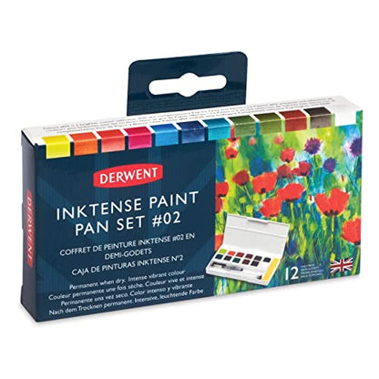 Derwent Inktense Paint 12 Pan Palette #2 (New) - size: 1 Count (Pack of 1), style: 12 Half Pans #02