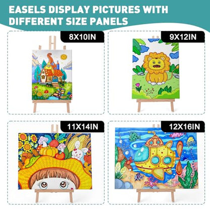 ESRICH 12Pack16in Tabletop Easel,Tabletop Easel for Painting Party, Wooden Tabletop Display Easels,Painting Easel for Displaying Canvases, Photos, Display Tripod Holder Stand for Students Kids - style: 16"-12P