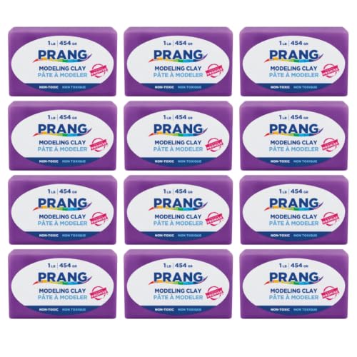 Prang Modeling Clay, Violet, 1 lb. Block, Case of 12 Blocks, 192 oz. Total | Pliable, Non-Hardening, Non-Staining, Easy Clean-Up, Perfect for Preschool and Elementary Aged Children - color: Violet, size: 1 lb. (Pack of 12)