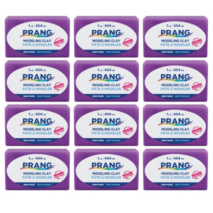 Prang Modeling Clay, Violet, 1 lb. Block, Case of 12 Blocks, 192 oz. Total | Pliable, Non-Hardening, Non-Staining, Easy Clean-Up, Perfect for Preschool and Elementary Aged Children - color: Violet, size: 1 lb. (Pack of 12)