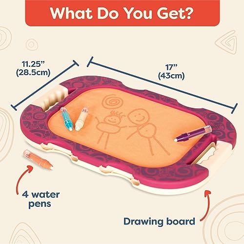 B. toys- Water Doodler- Creative Portable Drawing Board – Kids Water Painting Writing Doodle Board Toy – Perfect Travel Toys for Toddlers - color: Purple & Orange