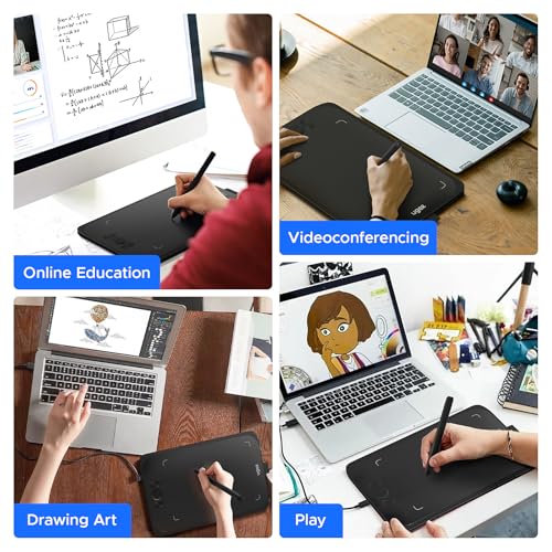 Ugee Drawing Tablet Pad,Digital Graphics Tablets M808 10x6 Inch, 8192, 8 Shortcut Keys, Digital Art for Paint, Sketch,Design, Teaching&Study for PC/Mac/Computer/Chrome Os/Android, Student,Kids Gift - style: Wired M808