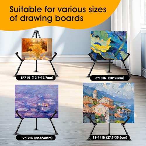 AROIC 24 Pack 14'' Tabletop Easels, Black Steel Table Top Easels for Display, Adjustable Portable Table Top Easel for Paintings, Signs, Posters,Frame Pictures(with 24 Bags) - style: 24P