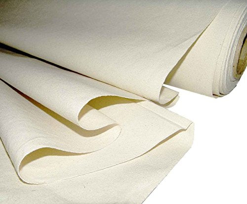 Mybecca Unprimed Cotton Canvas Fabric 7oz Natural Duck Cloth 63" Wide, Sold by the Yard - size: 1 YARD