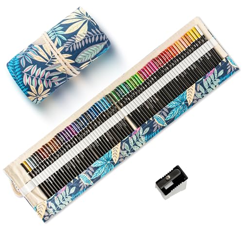 Colored Pencils Set - 72PCS Coloring Pencil with Case Sharpener and Eraser, Soft Core Drawing Pen for Adults Kids Beginners Artists Sketching Blending Shading Art Supplies Gift