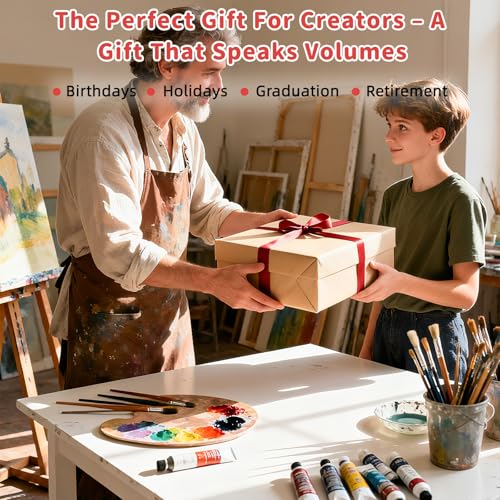 Stretched Canvases Cotton Linen for Oil & Heavy Acrylics 6-Pack 3 Sizes | includes 10x12, 14x18, 18x24, 400gsm cotton linen blend, triple gesso primed, deep frame, Warp-Resistant