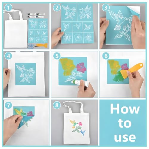 2 Sheets Highland Cow with Floral Silkscreen Stencil, Farmhouse Cow Self-Adhesive Silk Screen Printing Stencils Reusable Mesh Stencil for Painting on Wood, T-Shirt, Home Craft - color: Highland Cow