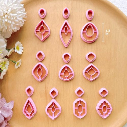 Keoker Polymer Clay Cutters Set 20 Boho Shape Clay Cutters for Polymer Clay Jewelry Making - color: A+B
