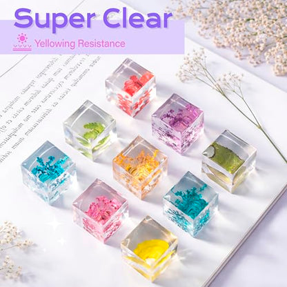HeyClear 1000g UV Resin kit Crystal Clear, Hard, Low Odor, Premixed UV Epoxy Resin Glue Fast Curing for Beginners Jewelry Making, DIY Crafts, Casting Coating and Resina Art - size: 1000g