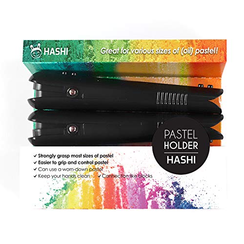 HA SHI Adjustable Pastel Holder Set (2pcs), Universal Art Stick Extender for Soft Pastels, Charcoal & Erasers, Professional Grip Tool for Adult Artists, Prevents Breakage & Stains - color: Pastel Holder (2 Pieces)