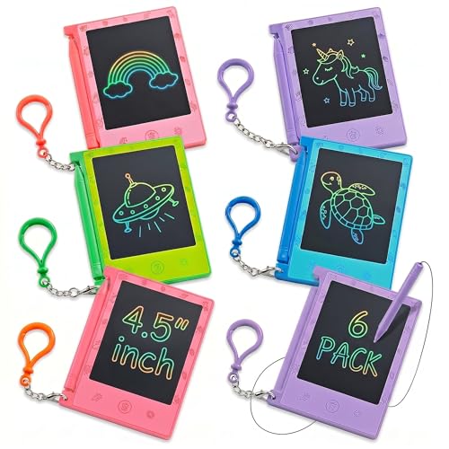 Mini LCD Writing Tablet for Kids - (Pack of 6) 4.5 Inch Colorful Doodle Board Drawing Pads - Educational Sketch Drawing Tablet Toys for Girls & Boys, Goodie Bags, Birthday Gifts, Party Favors, Prizes - size: 6-Pack