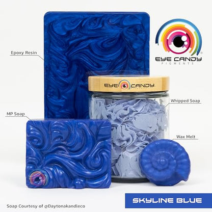 Eye Candy Premium Mica Powder Pigment “Skyline Blue” (50g) Multipurpose DIY Arts and Crafts Additive | Woodworking, Epoxy, Resin, Bath Bombs, Paint, Soap, Nail Polish, Lip Balm (Skyline Blue, 50G) - color: Skyline Blue