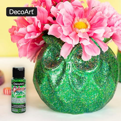 DecoArt Galaxy Glitter Acrylic Paint Set – 9 Bottles (2 fl oz) – Bright Multicolor Glitter Paints for Crafting, Art Projects & Creative DIY Crafts - color: Multicolor Glitter