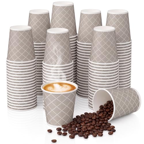 Rtteri 100 Pcs Count 3 oz Disposable Coffee Cups Disposable Espresso Cups Small Paper Cups 3 oz Cups for Coffee Tea Cocoa Juice Mini Paper Cups for Cafes Offices and Home