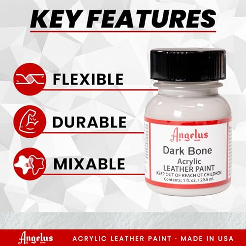 Angelus Acrylic Leather Paint, 1 Fl Oz (Pack of 1), Dark Bone - color: Dark Bone, size: 1 Fl Oz (Pack of 1)