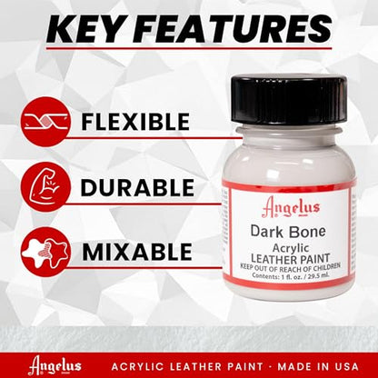 Angelus Acrylic Leather Paint, 1 Fl Oz (Pack of 1), Dark Bone - color: Dark Bone, size: 1 Fl Oz (Pack of 1)