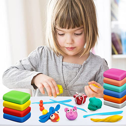 Air Dry Clay, 48 Colors Modeling Magic Clay for Kids | Includes Tools, Soft & Ultra Light, Ages 3-8+ Years, Boys & Girls - color: 48 Colors