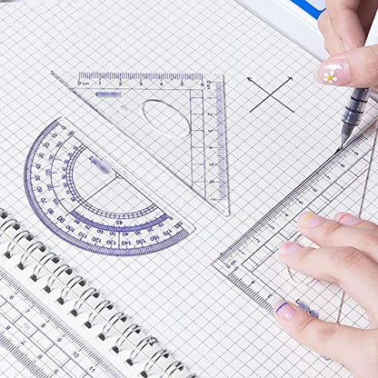 Drawing Compass Drafting Tools Student Compass Compass Drawing Too Set Math Geometry Set Drawing Drawing Triangle Ruler Suitable for School Home and Office Math Ruler Kit