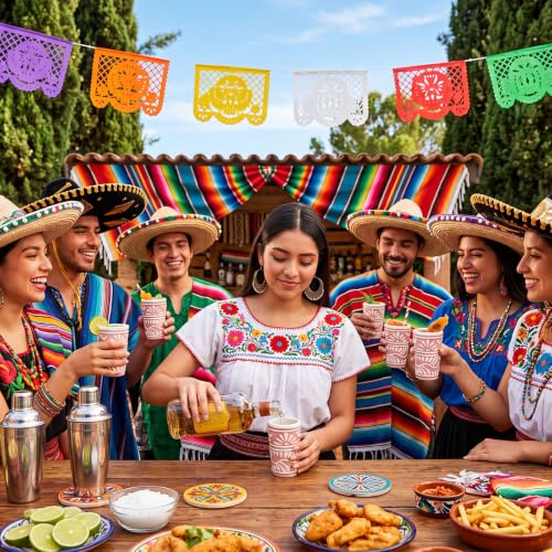 Gejoy 12 Pcs Mexican Tequila Shot Glasses Set 2 oz Talavera Handmade Ceramic Cups with Vibrant Hand-painted Pattern Mexican Pottery Gifts for Tequila Mezcal Lover Bachelorette Party Home Bar(Pink)
