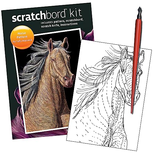 Ampersand Art Supply Scratchbord | Horse | 5’’ x 7’’ | Professional Scratchboard Art Panel | for Scratchboard Drawing, Illustration & Mixed Media - style: Horse