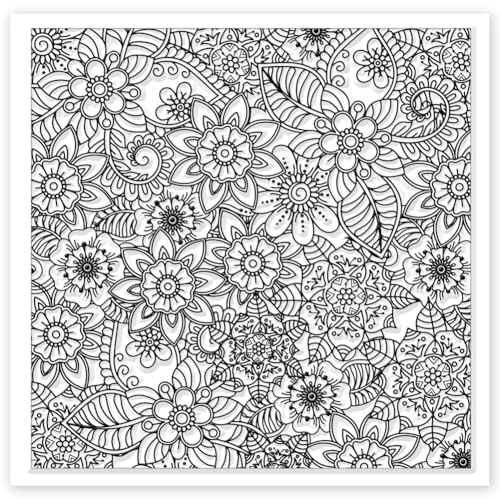 CHGCRAFT Abstract Flowers Geometric Flowers Silicone Texture Stamp Polymer Clay Molds DIY Clay Texture Tools for Clay Pottery Earring Jewelry Making Stamp Engraving Machines, Flower, 5.5x5.5inch - style: Abstract Flowers