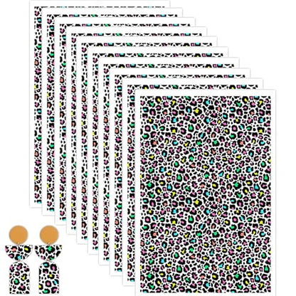 10 Sheets Clay Transfer Paper for Earrings & Polymer Clay, Leopard Print Pattern Water Transfer Paper for Polymer Clay Jewelry Necklaces Pendants DIY Craft Supplies 5.82x3.93inch - color: Leopard Print