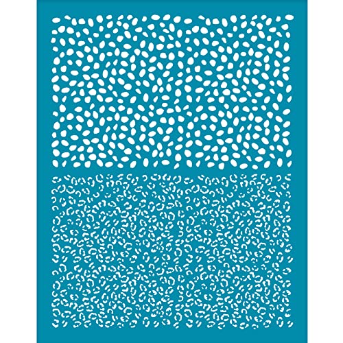 OLYCRAFT 4x5 Inch Layered Leopard Clay Stencil Animal Silk Screen for Polymer Clay Non-Adhesive Silk Screen Printing Stencils Mesh Transfer Stencils for Polymer Clays Earrings Jewelry Making - color: Leopard Print - Double Layer