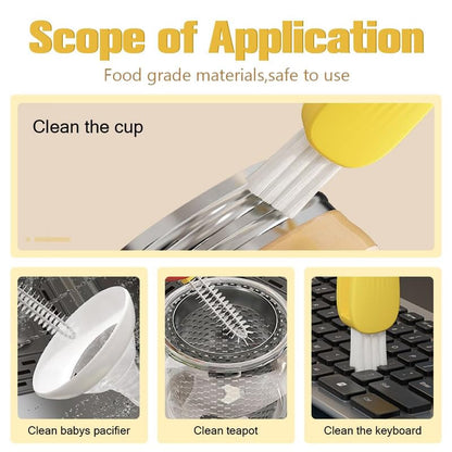 3 in 1 Cup Lid Cleaning Brush, 2024 New Crevice Cleaning Brush Set for Baby Bottle Gap Tight Spaces Cup, 3 in 1 Multifunctional Cleaning Brush Portable Cup Lid Cleaner with Brush(D) - color: D1