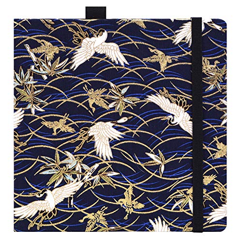 Square 8.2x 8.2 inches 165gsm Colored Pencil Paint Journal Hardbound 128pgs（64 Sheets Front Back Cold Pressed）Travel for Colored Pencil Sketch Doodles Handmade Cloth Cover Notebook Golden Crane A13 - color: L-bird