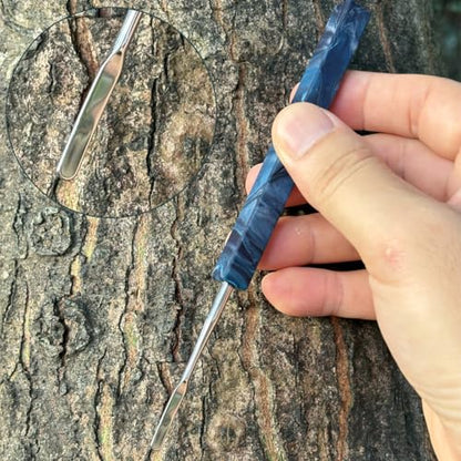 Spacenight Wax Carving Tool Epoxy Resin Grip, Artistic Pattern, Stainless Steel Tip Allows for Precise Pickup and Placement. 3pcs (Blue Marble 3-Piece Set) (Blue Marble 3-Piece Set) - color: Blue Marble 3-Piece Set
