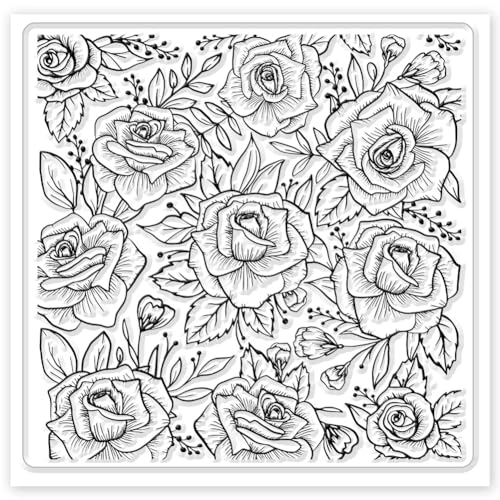 CHGCRAFT Polymer Clay Texture Sheets Rose Background Silicone Texture Stamp Sheets for Polymer Clay Texture Mat for Making Earrings Jewerly, Polymer Clay Earrings Tools, 5.5x5.5inch - style: Rose Background