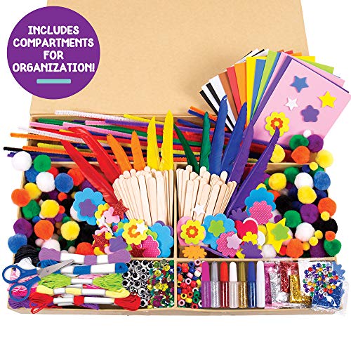 Made By Me Ultimate Craft Box, Art & Craft Activities 1000 Piece Set, Storage Case, Great for Preschool Arts & Crafts, Adult & Group Projects, Craft Box for Kids Girls & Boys - style: 1000 Piece Set