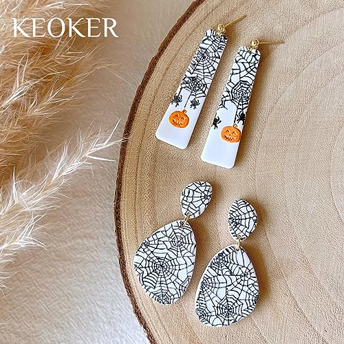 Keoker Polymer Clay Texture Sheet Halloween, Halloween Clay Texture Mat for Making Earrings Jewerly - color: Fall polymer clay texture sheets 1