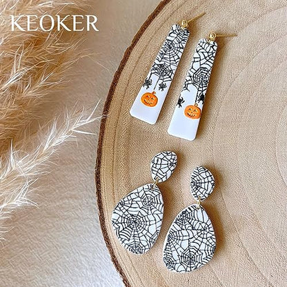 Keoker Polymer Clay Texture Sheet Halloween, Halloween Clay Texture Mat for Making Earrings Jewerly - color: Fall polymer clay texture sheets 1