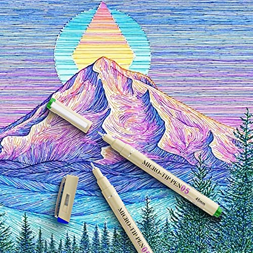 [12 Colors] 05 Micro, Fineliner Pen Set Ink, Fine Point Pen,Multi-liner, Sketching, Anime,Artist Illustrating/Technical Drawing,Office Documents - color: 12 Colors