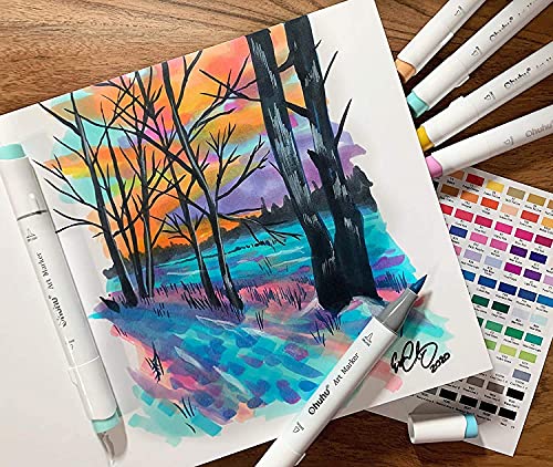 Ohuhu Marker Pads Art Sketchbook, 6.3"x6.3" Mini Square Size, 120 LB/200 GSM Heavy Smooth Drawing Papers, 30 Sheets/60 Pages, Hardcover Sketch Book, for Alcohol Marker Christmas Gift - size: 6.3" x 6.3"