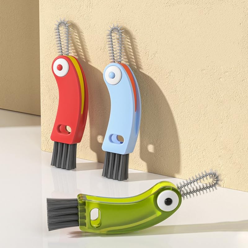 4 in 1 Cup Lid Cleaning Brush,Crevice Cleaning Brush Set for Baby Bottle Gap Tight Spaces Cup,4 in 1 Bottle Cleaning Brush Set Multifunctional Cleaning Brush Portable Cup Lid Cleaner(Green) - color: Green