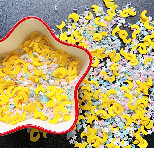 EHOPE Fake Sprinkles Resin Sprinkles Fake Candy Sprinkles Clay Sprinkles Polymer Sprinkles Polymer Clay Slices for Nail Art DIY Crafts Cake Phone Case(40G-Moon+Zuan-22) - color: 22-Moon+ Zuan